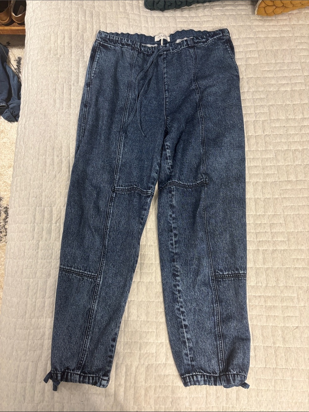 rag & bone Dark Blue Drawstring Jogger Jeans